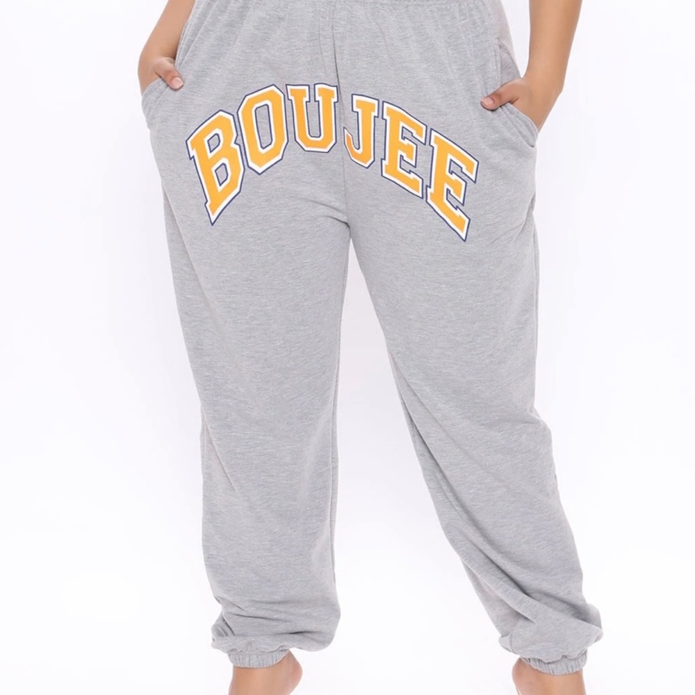 Cotton Gray “BOUJEE” joggers